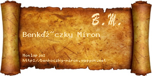 Benkóczky Miron névjegykártya